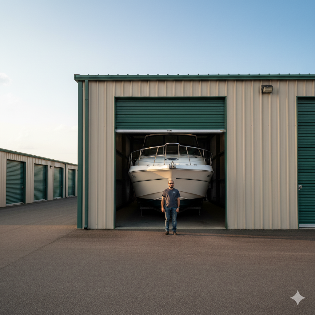 Enclosed and covered boat storage in Prairieville, LA